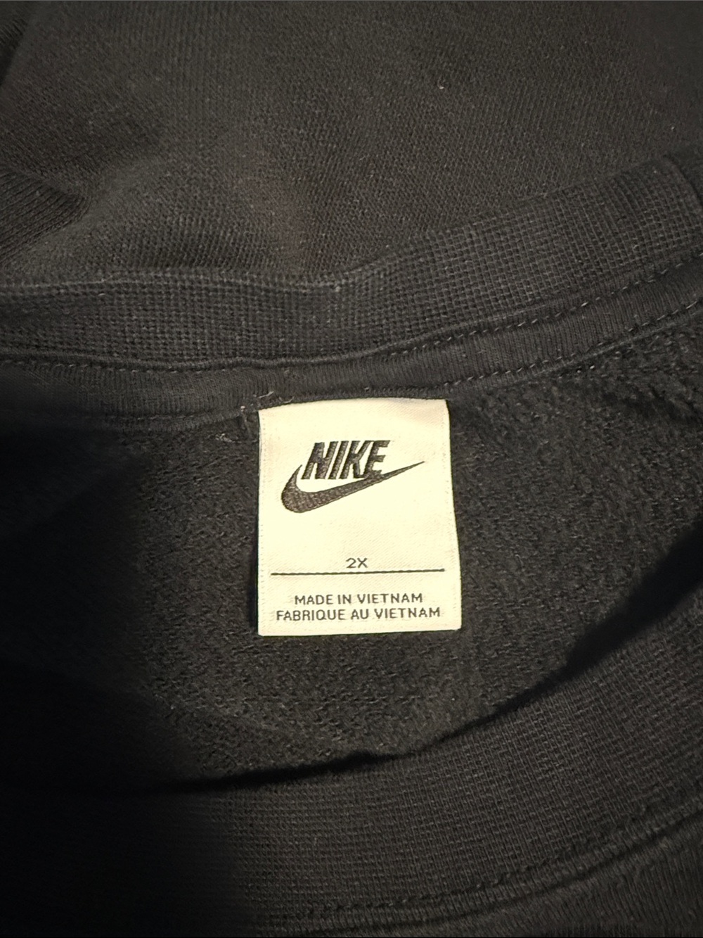 Nike Black Crewneck Sweatshirt with White Swoosh Logo - Picture 2 of 2